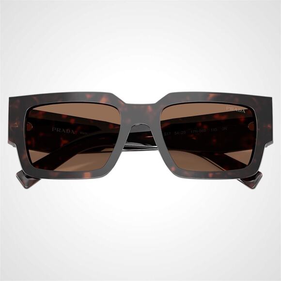 New PRADA Sunglasses PRB17S 17N06B Brown Root Tortoise Rectangle Square Mens - Picture 5 of 6